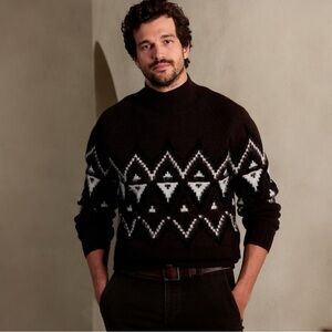 Banana Republic Como Fair Isle Sweater Men’s Size Medium Brown